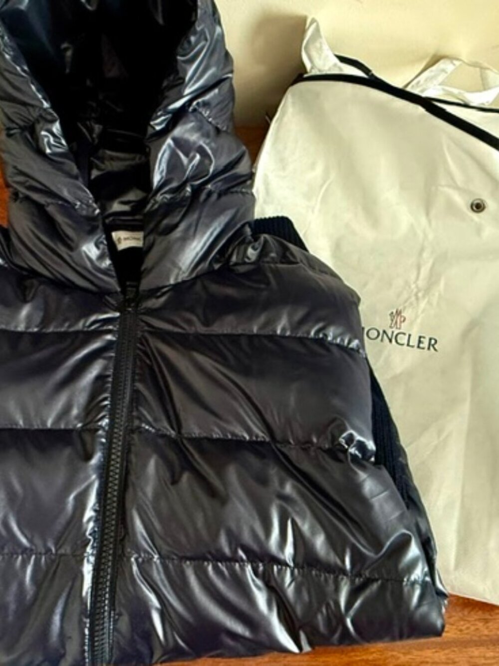 Moncler Padded Cardigan Tricot Wool Zip-Up Hoodie, Mens,Uni, Sz L, Bag, RT 1458$